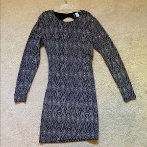 Elegant Black and White Patterned Dress